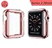 Smilelane Screen Protector Apple Watch 3 Case, iwatch Soft Flexible TPU All-Around Protective Case High Defination Clear Ultra-Thin Cover for Apple Watch Series 3 38mm (1 Rose-Pink + 1 Transparent)