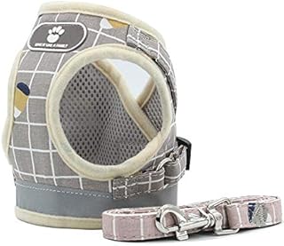 BLEVET Dog Puppy Vest Harness Adjustable Dog Lead Chest Breathable Walking Leash for Small Cat MZ083
