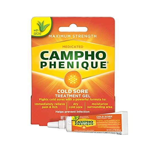 Campho Phenique Cold Sore and Fever Blister Treatment for Lips, Maximum Strength Provides Instant Relief, Helps Prevent Infection To Promote Healing, Original Gel Formula, 0.23 Oz