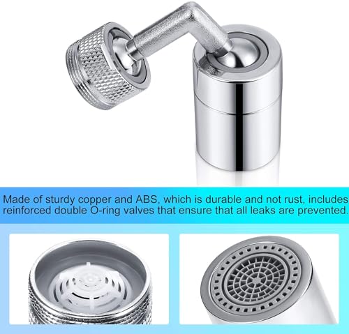 Image of RECLUSE 720 Degree Rotatable Faucet Sprayer Head Universal Splash Filter Faucet with 4-Layer Net Filter for Anti-Splash Dual-Function 2 Flow Faucet Sprayer Attachment for Face Washing Eyewash & Gargle