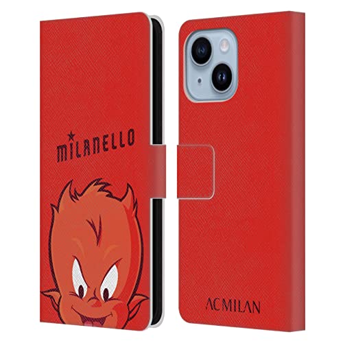Cadeau Enfant Étui AC Milan iPhone 14 Plus Housse Portefeuille Cuir Milanello