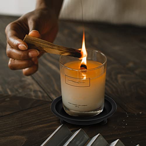Plate Candle Holder, 2Pcs 7.5Cm / 3Inch In Inner Diameter Matte Black Iron Round Candlestick Stand For Pillar Candles Decorative For Table Centerpiece Decor, Incense Cones, Spa, Weddings #TOP3