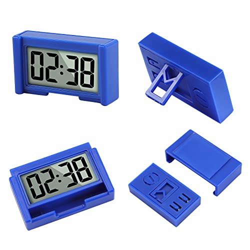 Image of YOUNGFLY 6PCS Small Digital Clock, Vehicle Adhesive Clock with Jumbo LCD Time & Day Display, Mini Car Dashboard Clock Battery Operated for Desktop Car Truck Dashboard & Air Vent