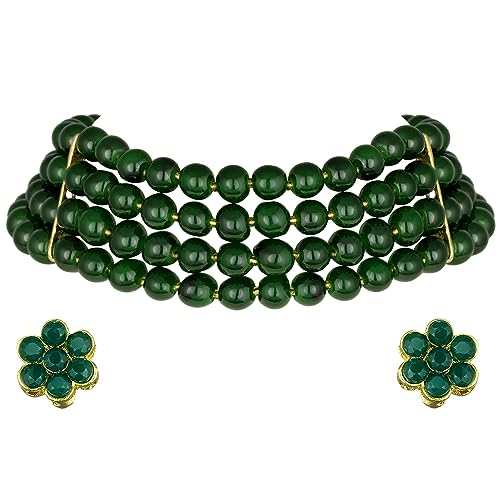 Image of Peora Traditional Maharani Haar Necklace with Earrings Bridal Jewellery Set Gift for Women