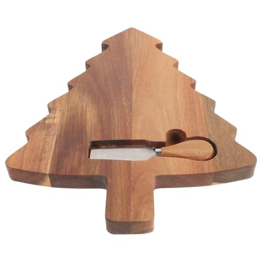 Cabilock 1 Ensemble Planche à Découper Arbre de Noël avec Couteau et Fourchette pour Apéritifs Fromages et des Aliments