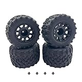 ZRRC Preglued Larger RC 2.8' Monster Truck Tires and Wheels Mounted 12mm Hex for 1/10 Traxxas Stampede Rustler VXL 4x4 2WD Redcat Volcano EPX Pro-Upgrade 1/10 Scale RC Truck Tires Wheels MT Tyres