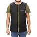 Professional Barber New Shirt Jacket Men's Women Sleeveless and Features 2 Pockets for Barber Tools And One Way Zipper (Black-Yellow, Large)