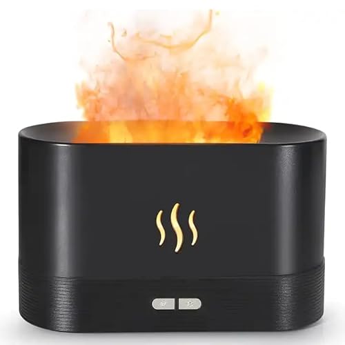 Umidificador Aromatizador Difusor Com Efeito de Chamas com 7 efeitos diferentes 200ml (Preto)