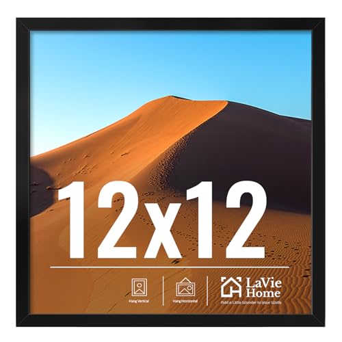 Image of LaVie Home 12x12 Picture Frame for Wall Display, 12x12 Black Picture Frame with HD Plexiglas, 12 x 12 Square Frame 1 Pack, Display Frame for Vertical or Horizontal, Classic Collection