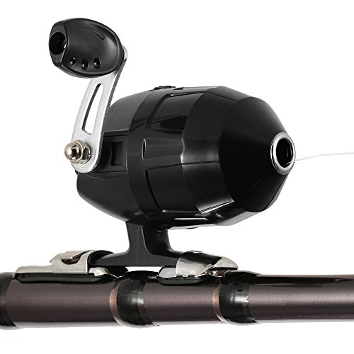 Festnight Fechado Pesca Reel Reel Fishing Spinning com linha de pesca (Black)