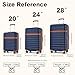 Kono 24 Inch Medium Suitcase Expandable Lightweight Luggage ABS+PC Hardshell Travel Case with 4 Spinner Wheels & TSA Lock (Navy/Brown)