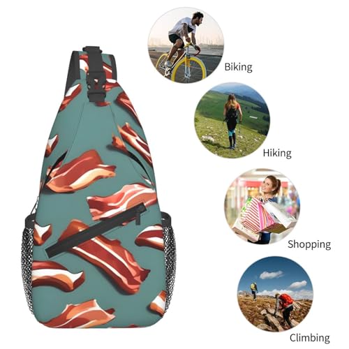 Mochila Sling estampado tocino para senderismo y viaje miniatura 6