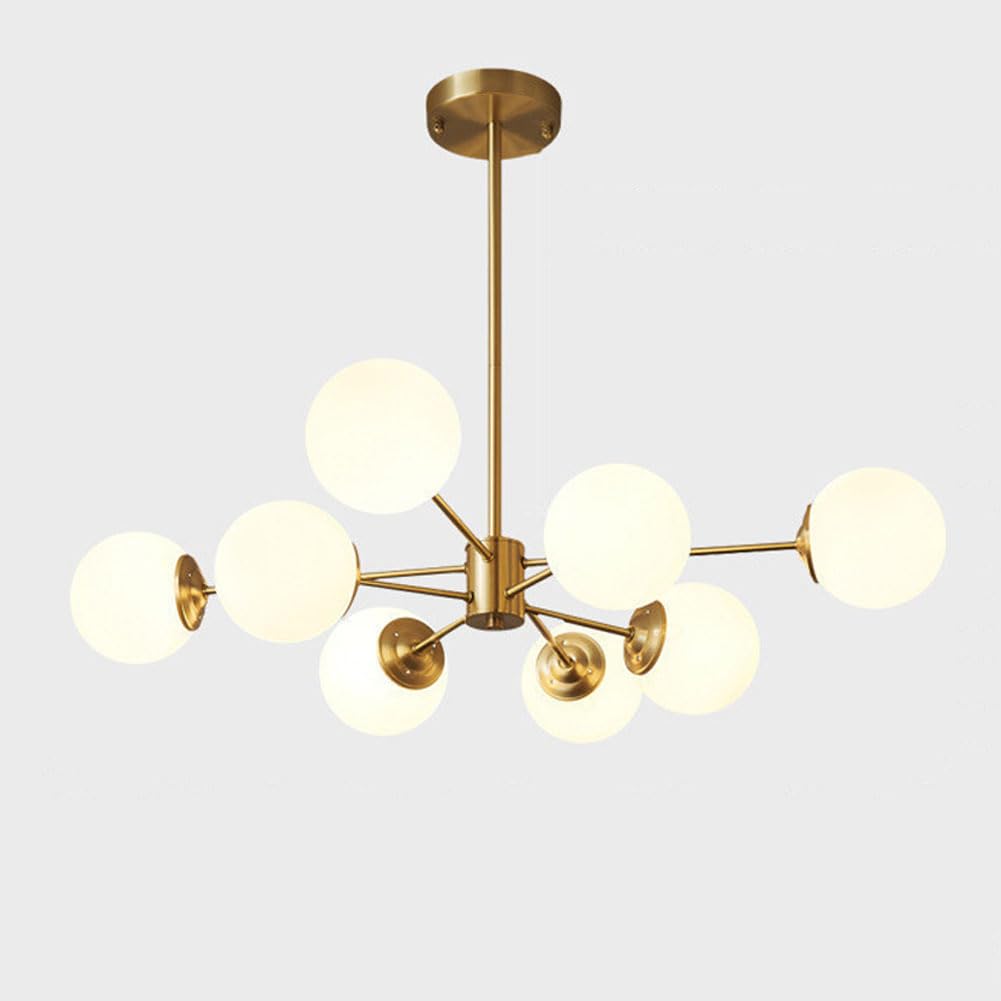 Lustre entièrement en cuivre nordique élégant en or pour salon chic