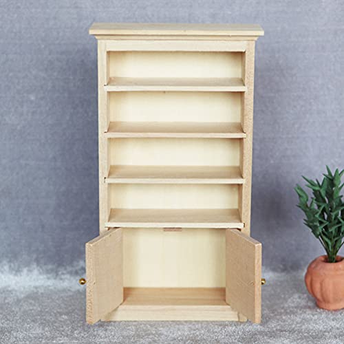 Toyvian 1 12 Dollhouse Furniture Wooden Dollhouse Bookshelf Cabinet Dollhouse Miniature Furniture Diy Dollhouse Accessories Unfinished Dollhouse Furniture #TOP3