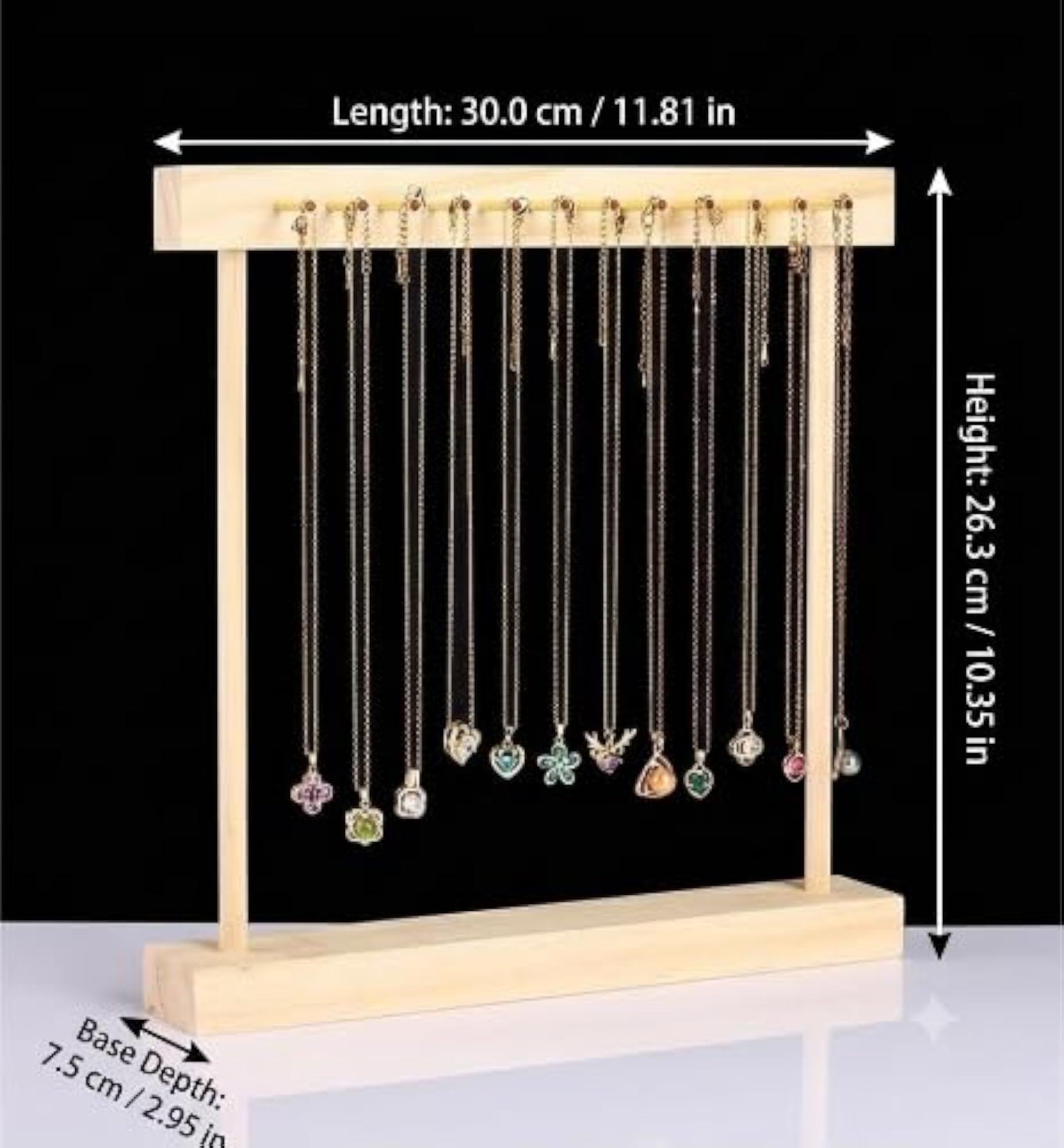 Wooden Necklace Display Stand for Hanging Necklaces