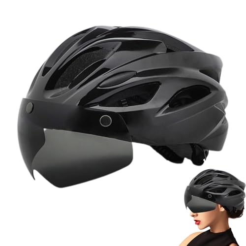 yuchdzexu Cascos de bicicleta de carretera, con luz trasera recargable, ciclismo, bicicleta ajustable, transpirable para adultos, carretera, montaña