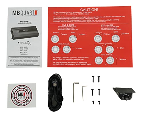 Mb Quart Fa2-400.4 400 Watt 4-Channel Car Stereo Amplifier Class Q1 Amp Bundle With Rockville Rwk42 Car Amp Wiring Installation Wire Kit (2) Rca's #TOP7