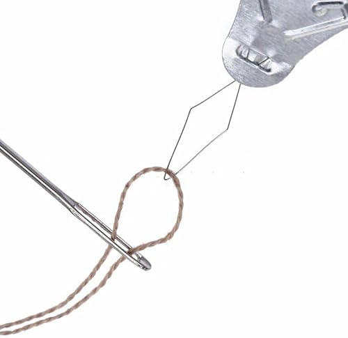 Miniatura 5 de 50 piezas de enhebrador de agujas de tono plateado bucle de alambre enhebrador de aguja máquina de coser herramienta de inserción de costura para