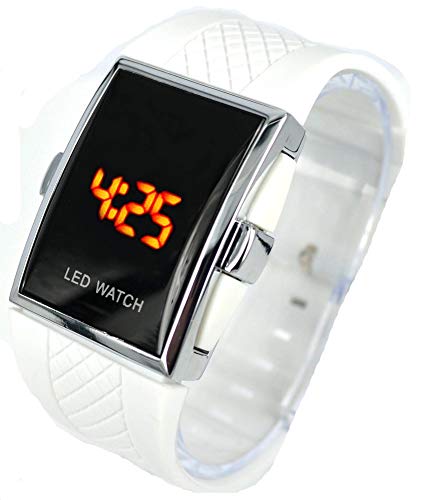 Preisvergleich Produktbild Geführte Uhr der elektronischen Uhrgeschenkentabelle der kreativen Persönlichkeitsart und weise beiläufige Sportkinder, weiß