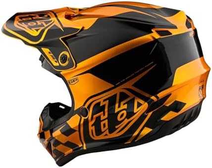 Troy Lee Designs GP Anarchy Adult Offroad Motocross Dirt Bike ATV Powersports Racing Full Face Helmets Lightweight Ventilated Youth GP Helmet; Check UP Gold/Black MD