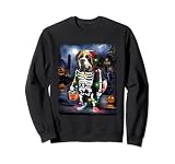 Disfraz de perro de San Bernardo con esqueleto para Halloween Sudadera