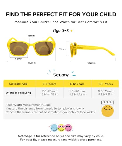 Image of SMILEYWORLD Teen Kids Sunglasses UV400 Protection Teenager Sunglasses, Fashion Shades for Boys Girls Age 12
