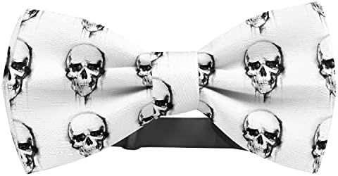 Adjustable Pre-tied bow tie for toddler Boys (Skull Watercolor Pattern) Elegant Cute Bowties for Dogs Cats Pets image 5