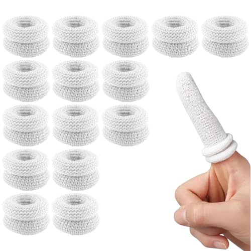 15PCS Finger Protection Bandages Set - Breathable Tubular Cotton Covers for Fingertips & Thumbs Reusable Finger Stall for Work Kitchen & Craft Safety