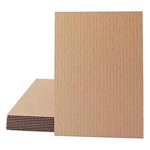 20 Stück braune Wellpappe DIN A4 - Karton 3mm dick (21 x 29,7 cm) - Zum Verpacken und Basteln Cover