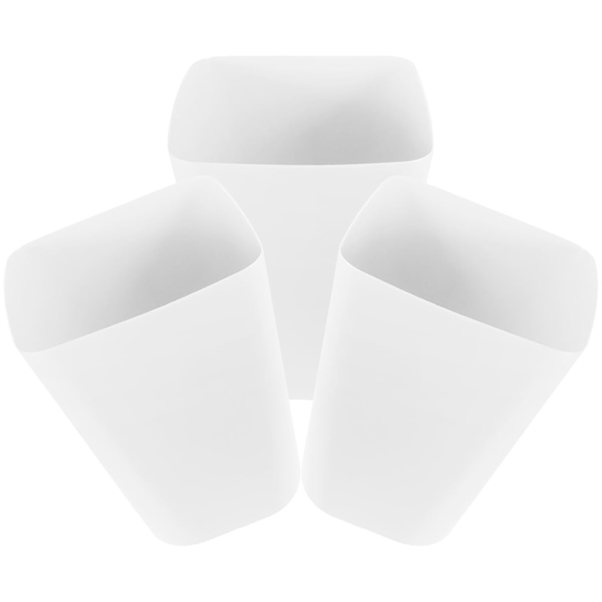 3pcs Small White Outdoor Trash Can Plastic Wastebasket Bin for Office Bedroom Bathroom, Compact Rubbish Bin Set for Home Storage and Organization