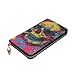 DaihAnle Neon Graffiti Skull ﻿Hand-Held Wallet Fashionable Long Microfiber Leather Large Capacity