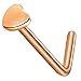 Rose Goldtone Nose Ring Heart Stainless Steel