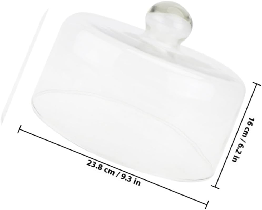 Cake Dome Cover 24cm round Glass Food Cover Dustproof Protective Dessert Plate Dome Suitable for Household Kitchen and Party Use
