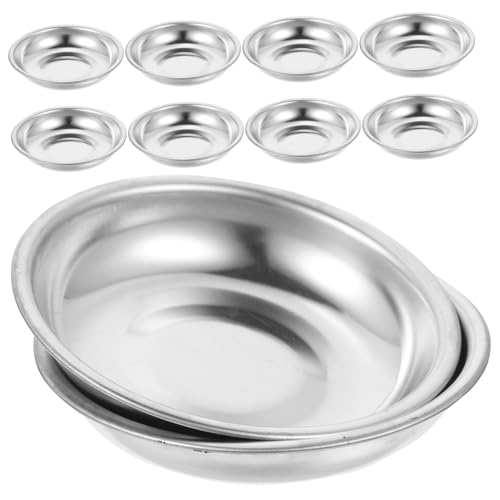 VICASKY 10 pezzi Piattini per Salse in Acciaio Resistente Ciotole Piccole Resistenti alla Corrosione per Condimenti e Immersioni per Casa e Ristoranti Facili da Pulire e Riutilizzabile