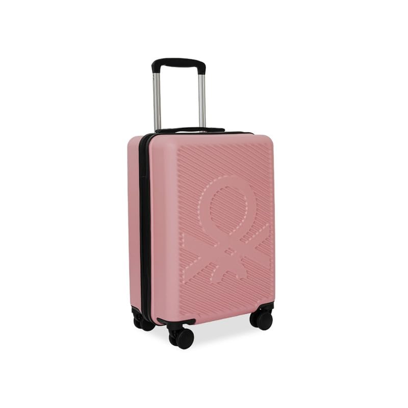 Image of United Colors of Benetton Cabin Hard Luggage Glide - Rose Pink | PC Carry-On Trolley Bag | TSA Lock & 360 Spinner Wheels Suitcase | Telescopic Handle | Water Resistance | 55cm | 46L Capacity