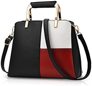 Nicole&Doris Women Handbags Top Handle Bag with Long Strap Crossbody Messenger Bag Tote Satchel for Ladies PU Leather Black