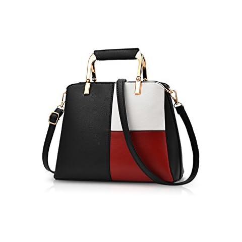 NICOLE&DORIS PU Leather Handbag with Strap Cover