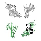 Panda Bamboo Corner Lace Cutting Dies, Bamboo Die Cuts Metal Embossing Stencils Template Mould for Card Scrapbooking and DIY Craft Album Paper Card Decor