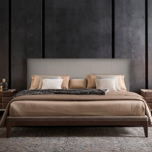 P17 - TESTIERA | Spalliera in Ecopelle | Colore Taupe | Cuciture Righe | Dimensioni L.180 H.80 |