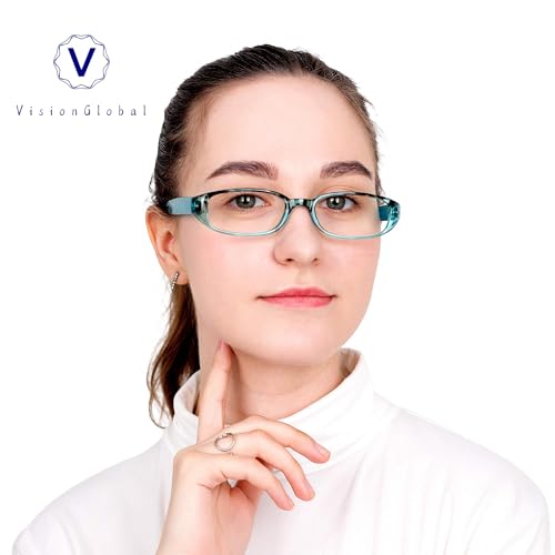 Image of VisionGlobal 1 Pairs /4 Pairs Reading Glasses with Spring Hinge, Blue Light Blocking Glasses for Women /Men