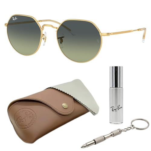 Image of Ray-Ban RB3565 JACK Square-Round Shaped Sunglasses for Men & Women with Official RAYBAN Eyewear Kit