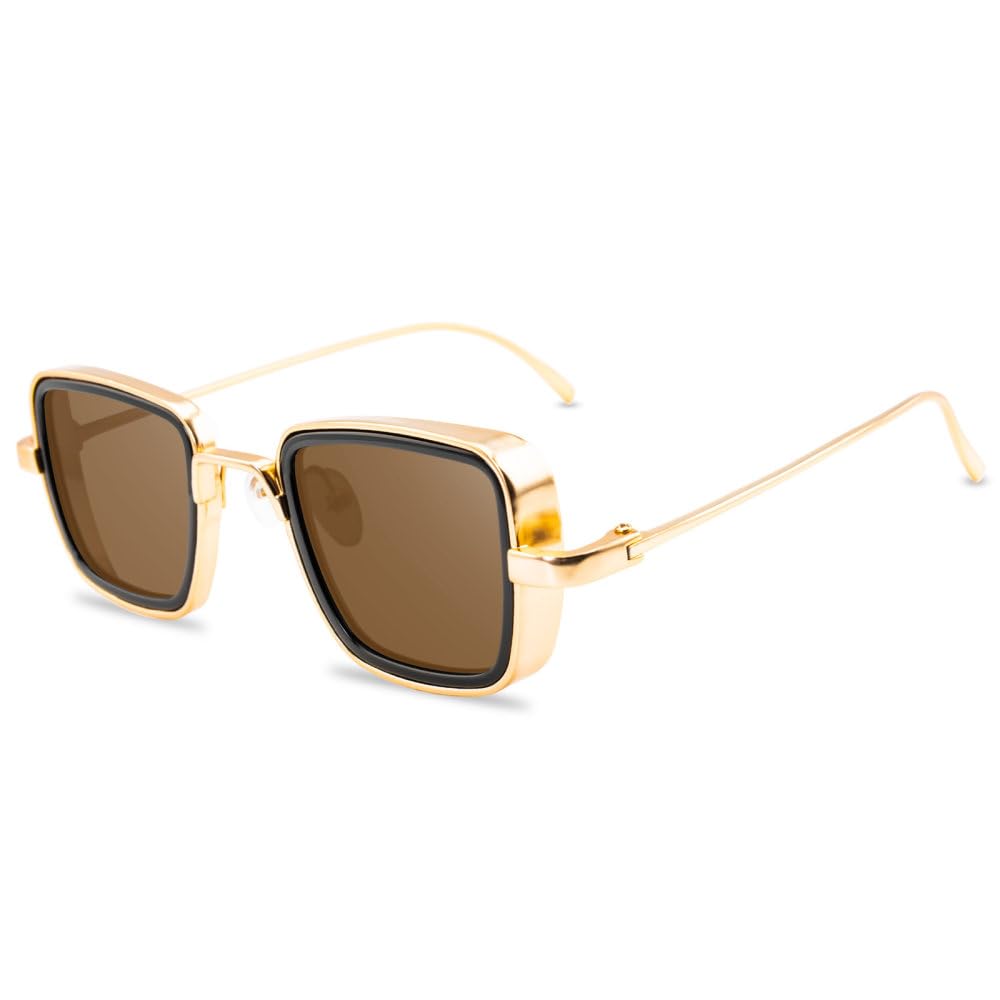 Gafas de Sol con Montura metálica Retro para Hombre y Mujer, Lentes de Sol de Playa para Exteriores, Color Negro, Amarillo, Rojo, UV400