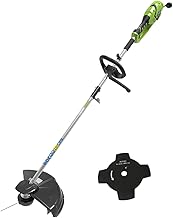 Greenworks GST1246 Electric Strimmer and Brush Cutter 230 V 1200 W Cutting 40 cm 2 mm Wire/Knife 5500 rpm, Adjustable Handle Motor Power