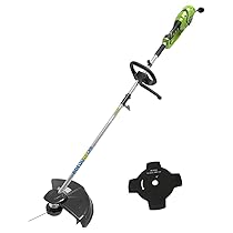Greenworks Tagliabordi e Decespugliatore Elettrico 230V 1200W Taglio 40cm 2mm filo, coltello 5500 rpm, Maniglia Regolabile Potenza Motore GST1246
