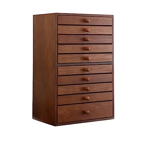 Organizador de Joyeros de 10 Capas, Estilo Europeo, Gran Capacidad, Caja de Almacenamiento, Madera Antigua, Multicapa, Organizador de Joyas pequeño