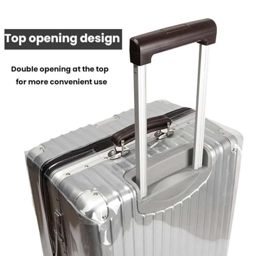 Image of Suitcase Cover Large Size | 24 Inch Transparent PVC Luggage Cover for Hard Trolley Bag (60 CM), Waterproof Clear Protective Suitcase Cover with Zipper, Travel Dustproof Protector