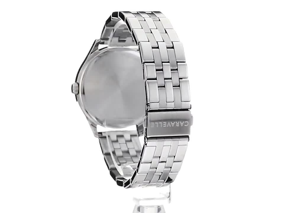 Montre Homme Caravelle By Bulova 43B009 - Cadran Grand Pavé - Acier Inoxydable - Quartz - Occasion