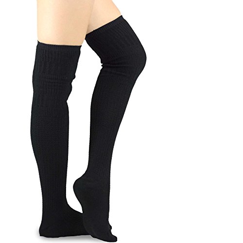 Image of Fashionable Cotton Slouchy Boot Socks for Women and Girls: Long Thigh Highs, Over-the-Knee Highs, and Knee Highs