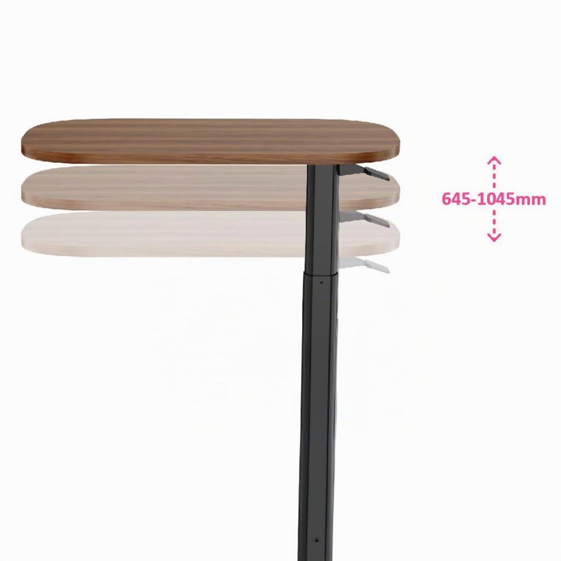 Spacetronik Beistelltisch C Form, Höhenverstellbarer Couchtisch Klein | Sofatisch Höhenverstellbar 64,5-104,5 cm, Laptoptisch ohne Rollen, Ergonomischer Tisch für Sofa, Bett oder Büro