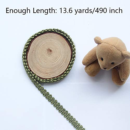 Bel Avenir Braid Trim 1/2 Inch 13.6 Yards French Gimp Basic Sewing Polyester Diy Crafts Costume Home Decorative (Green) #TOP2